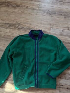 Men's Algonquin Green Fleece Full-Zip Jacket with Blue Trim